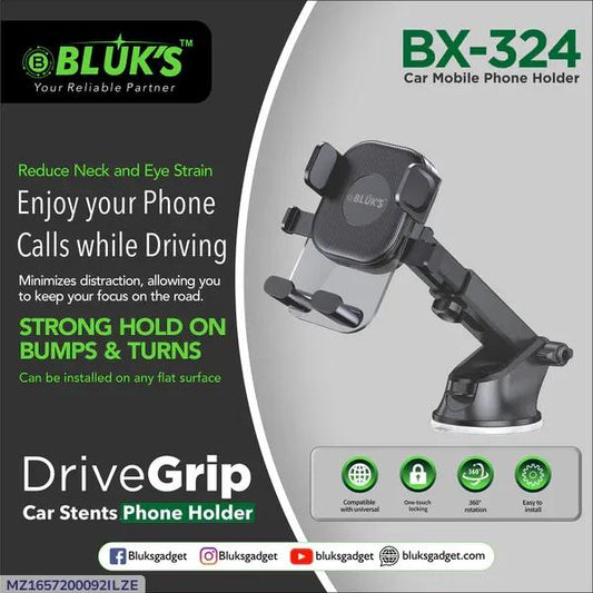Car Mobile Phone Holder 360° Rotation | Strong Suction Dashboard Mount | Universal Adjustable Car Phone Stand | Anti-Slip Grip for Safe Driving